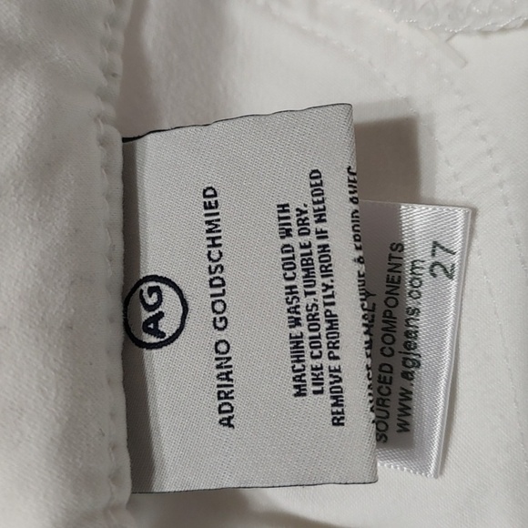 AG Adriano Goldschmied The Stilt Crop Cigarette Crop White Jeans Size 27 - Picture 6 of 7